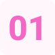 Number 01 in pink, white background