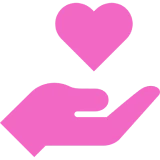 Love and care symbol in pink